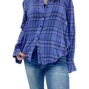 Lucky Brand plaid boyfriend flannel shirt
